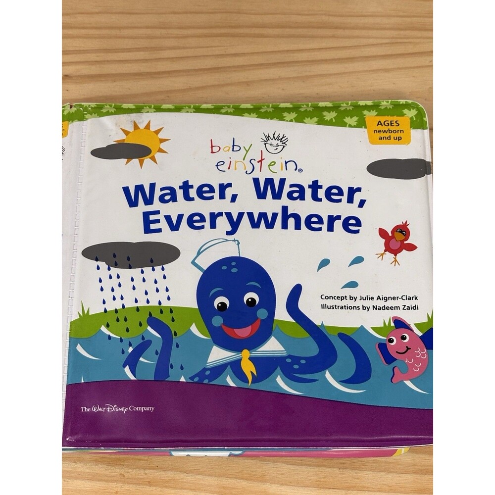 Baby Einstein: Water, Water Everywhere Bath Book 2003 Y2K Waterproof Vinyl